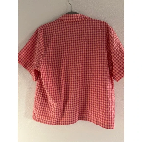 FRNCH Paris Top Bundle Womens Large Pink Green Cotton Boxy Cropped Oversized NWT - Picture 5 of 7